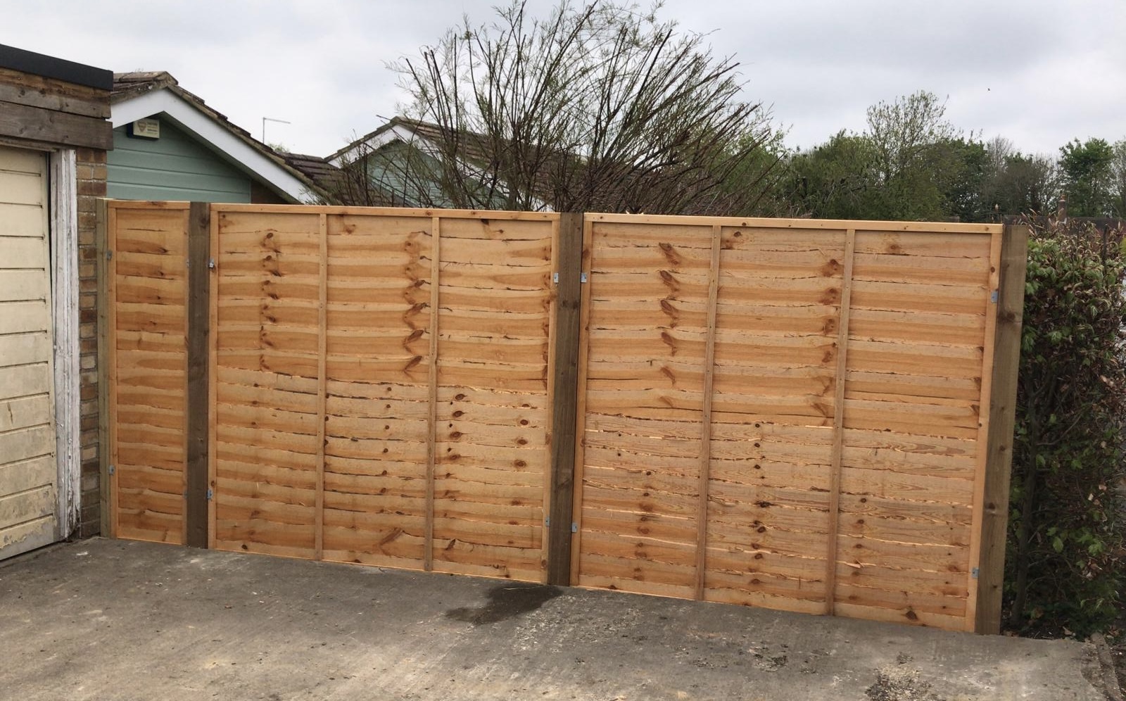 Solid Timber Fence Panel Installation